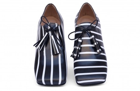 strips leather women's shoes 