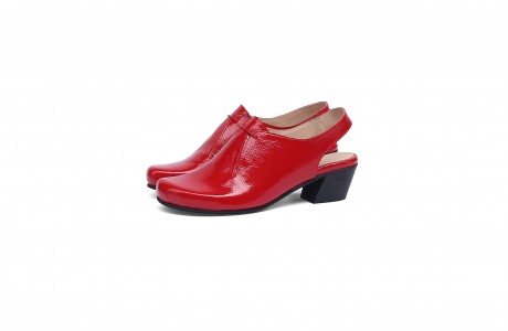 Red leather clogs shoes 