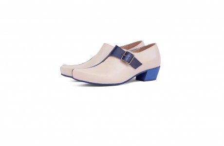 Blue and cream Women's Monk Shoes 