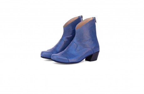 Women's Blue Leather Boots 