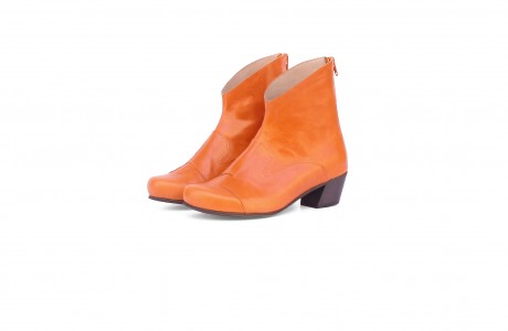 Women's Orange Leather Boots