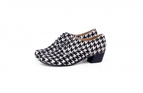 Houndstooth leather Oxford shoes