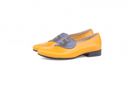 Yellow lace up loafers