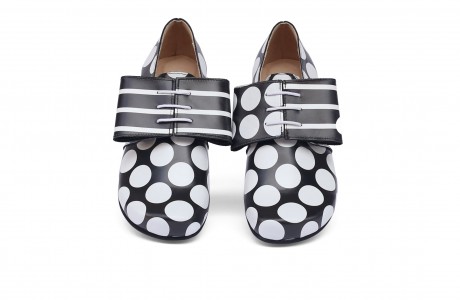 black and white  leather women's shoes