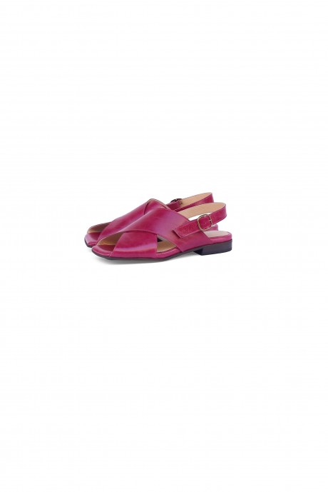 Pink crossover sandals 