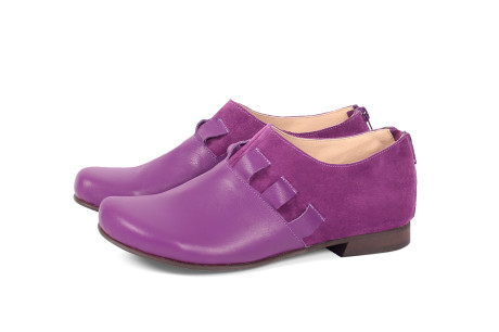 Womens leather zip shoes flat