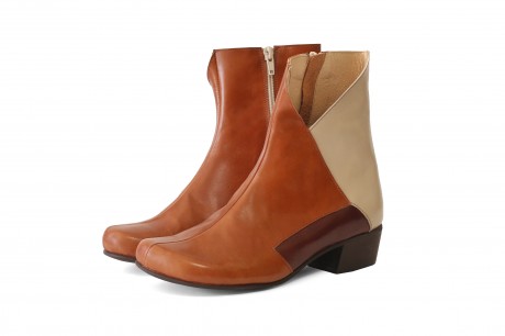 Brown mid calf boots for women 