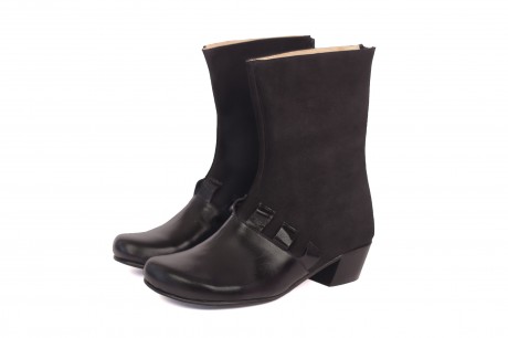 Black mid calf boots 