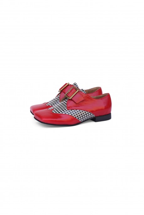 Red monk shoes for women