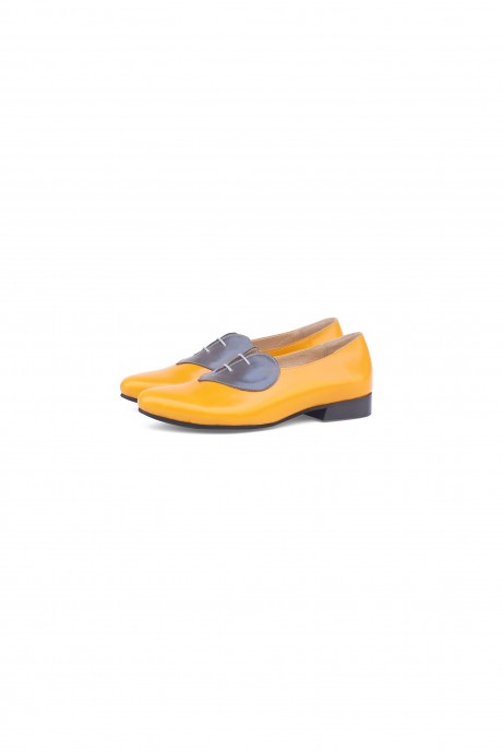 Yellow women's loafer shoes